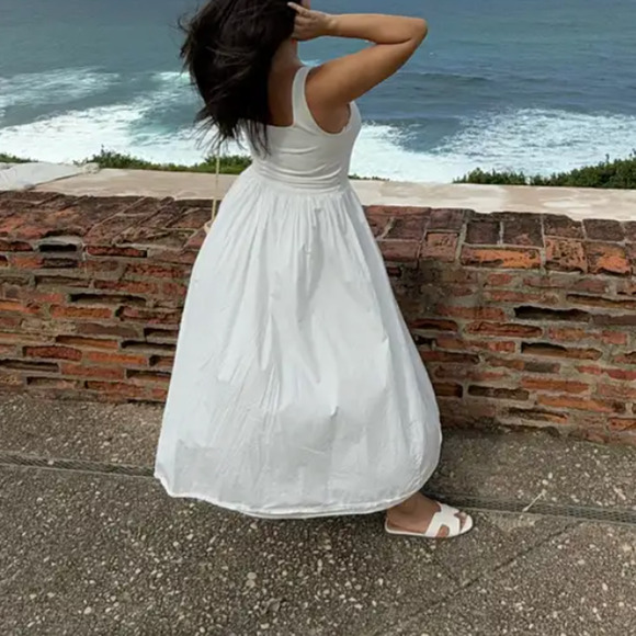 Rue Sophie White Fit n Flare Midi Dress XL Romantic Sundress Designer $188 - Picture 8 of 11
